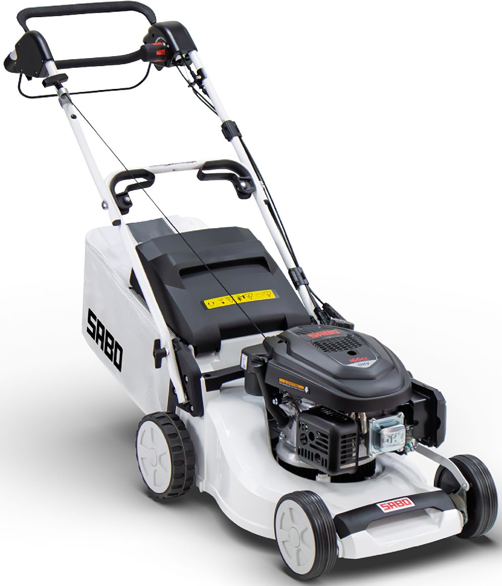 Sabo Benzin-Rasenmäher mit Radantrieb 43-VARIO White Edition limitierte