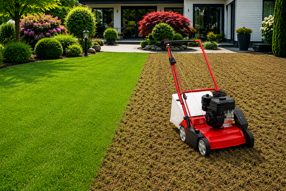 Intensive Gartenpflege: Vertikutierer und Rasenlüfter