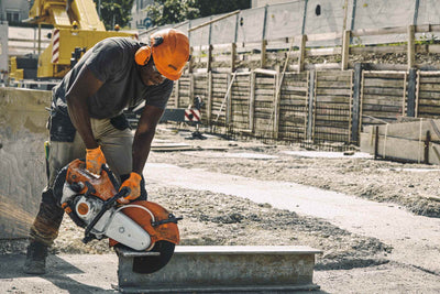 STIHL Benzin-Trennschleifer TS 500i mit STIHL 350mm K-ME Stahl-Trennscheibe - Modell 2025