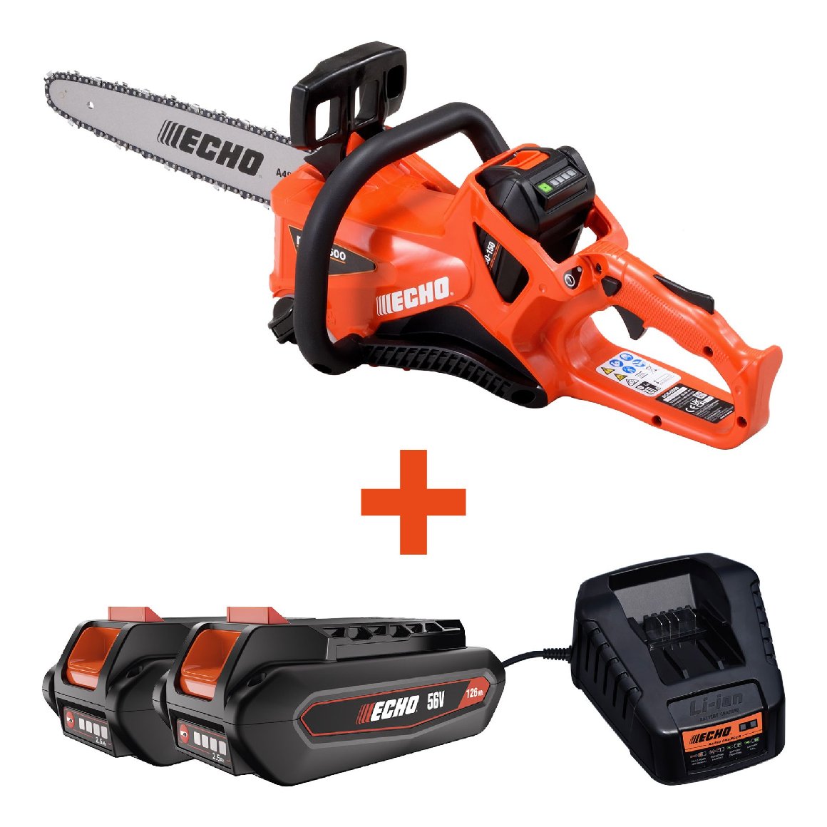 ECHO Akku-Motorsäge DCS-2500 Set inkl. 2x 2,5Ah Akku und Schnellladegerät