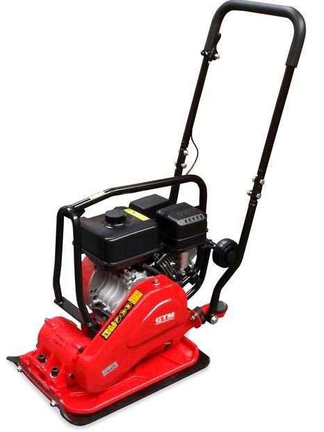 GTM Professional Benzin-Rüttelplatte GTPC360M inkl. Gummimatte und Fahrwerk