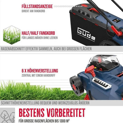 Güde Akku-Rasenmäher RM 36-402-30.37  inkl. 2x Akku und 1x Doppelladegerät