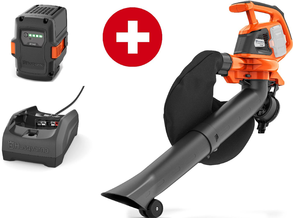 Husqvarna Akku-Blas-Sauggerät 120iBV mit Akku B140 und Ladegerät C80