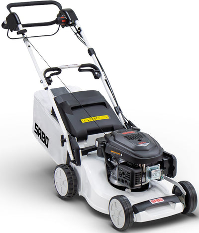 Sabo Benzin-Rasenmäher mit Radantrieb 43-VARIO White Edition limitierte Sonderedition - Modell 2025