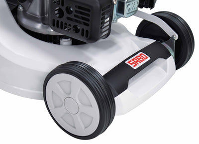 Sabo Benzin-Rasenmäher mit Radantrieb 43-VARIO White Edition limitierte Sonderedition - Modell 2025
