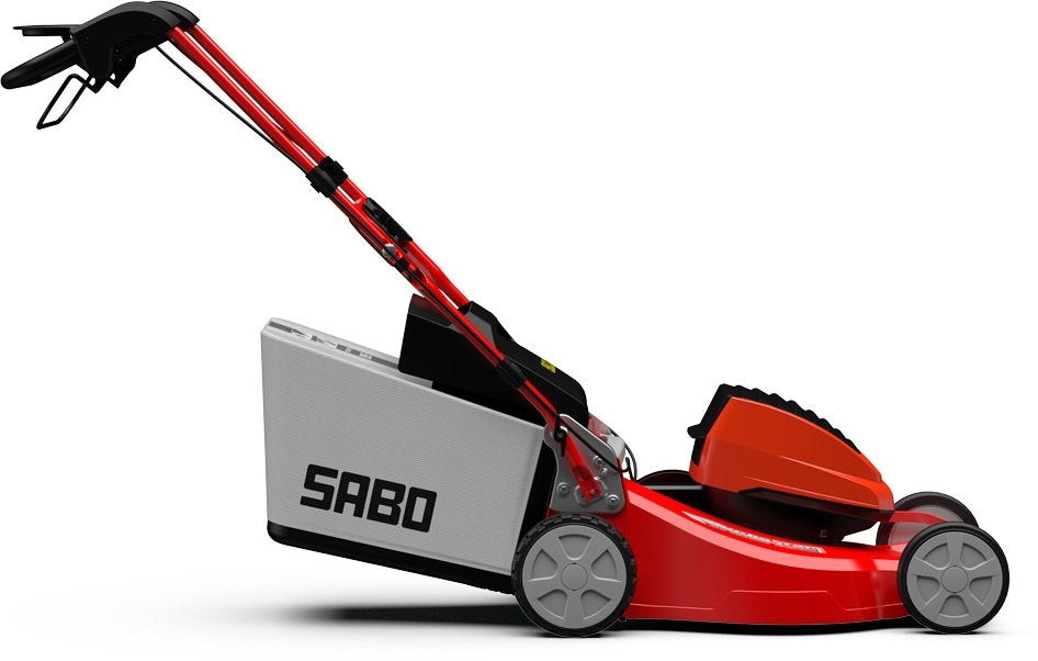 Sabo Akku-Rasenmäher 47-Accu VARIO mit 3 x 4 Ah Akku und Schnellladegerät