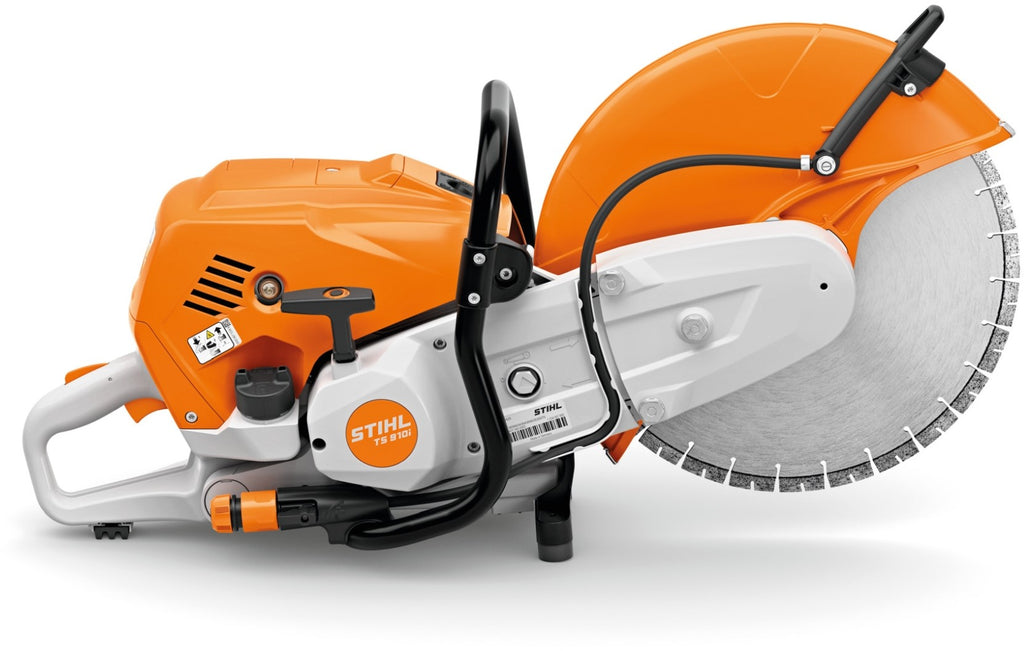 STIHL Benzin-Trennschleifer TS 910i mit 350 mm Kunstharz-Trennscheibe für Baustahl